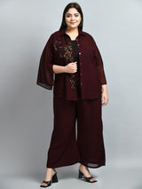 Plus Size Dusky Coffee Sequin Co-ord Set