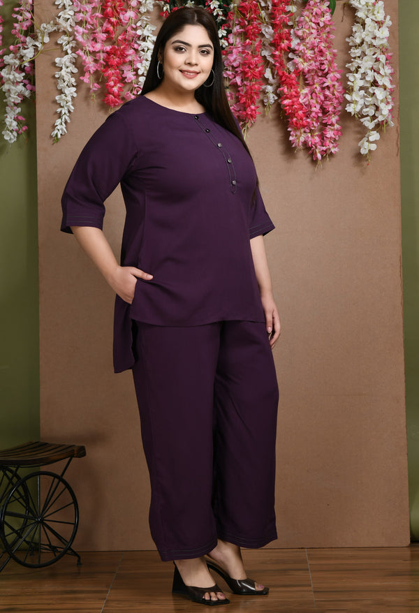 Plus Size Anchor Purple Co-ord Set