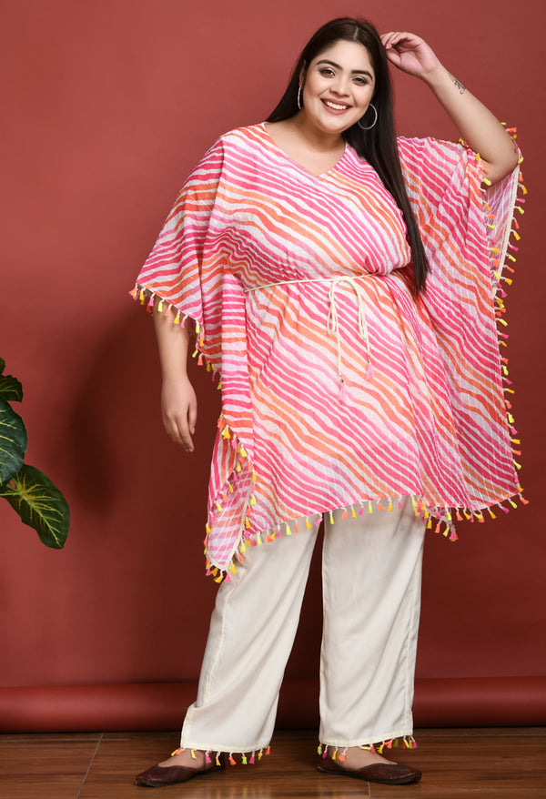 Plus Size Multicolour Mimosa Kaftan Kurta Set