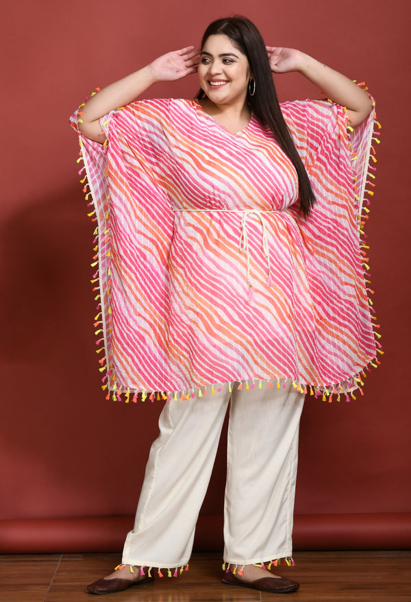 Plus Size Multicolour Mimosa Kaftan Kurta Set