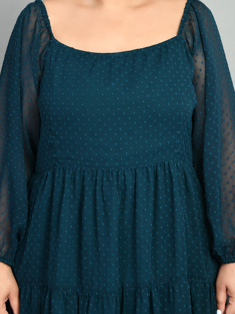 Plus Size Teal Treasure Georgette Midi Dress