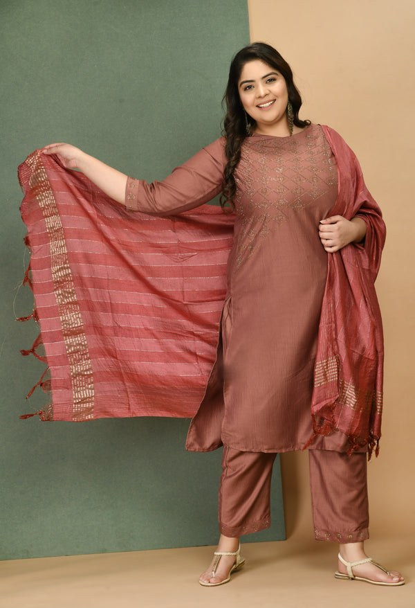 Plus Size Blushy Pink Kurta Set