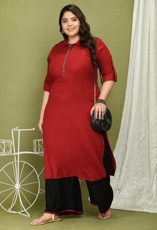 Plus Size Pretty Pathani Kurta Palazzo Set