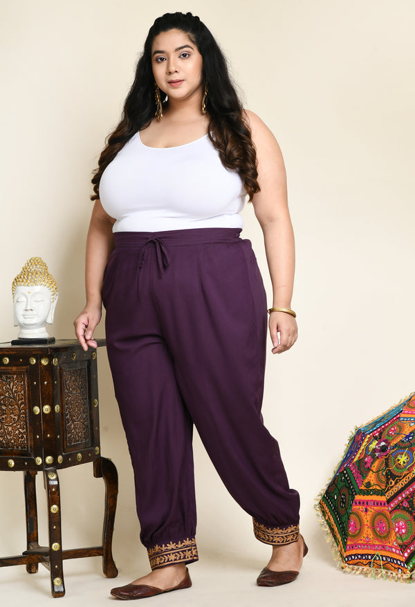 Plus Size Plus Size Aari Purple Trousers