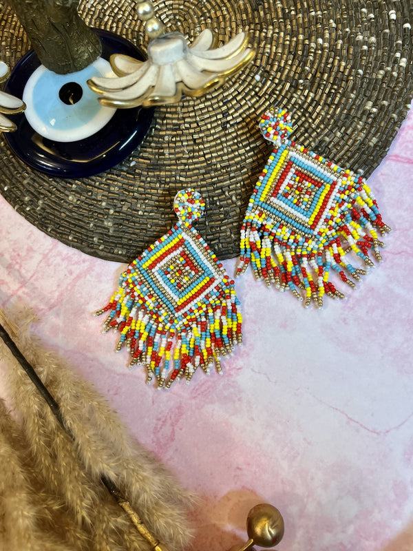 Plus Size Christiana Multicolored Beaded Earrings