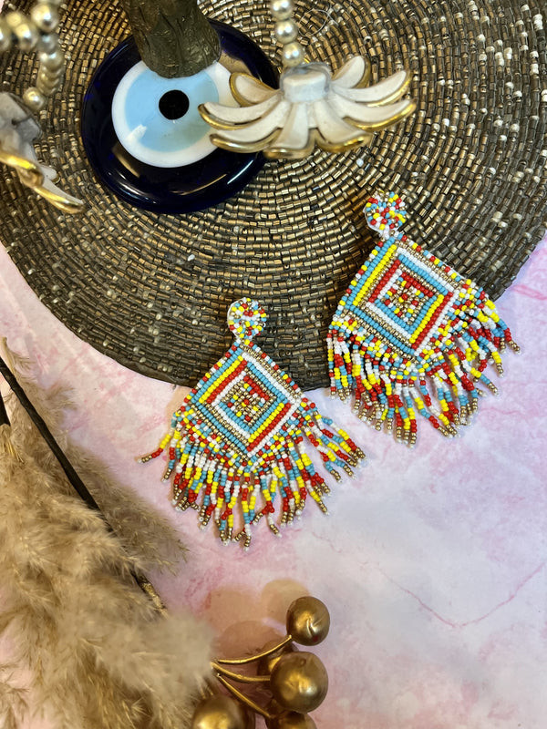 Plus Size Christiana Multicolored Beaded Earrings