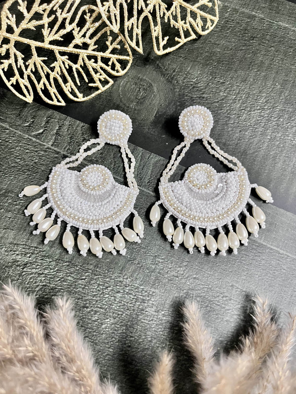 Plus Size Pearl Chandbali Earrings