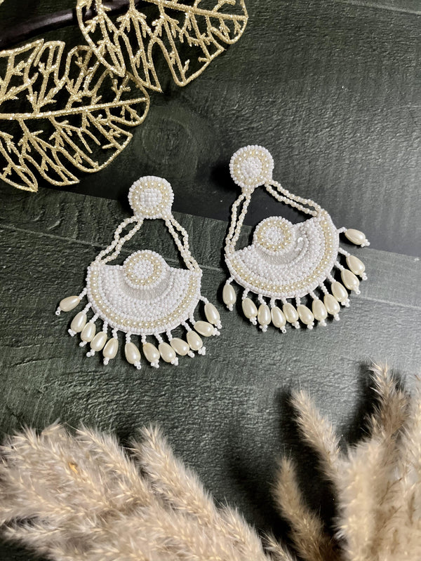 Plus Size Pearl Chandbali Earrings